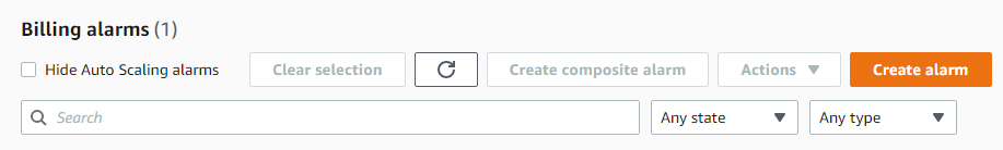 Alarms billing cloudwatch